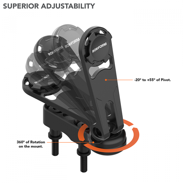 Фото - Держатель для мобильного устройства Rokform Pro Serie Polished Alu Motorcycle Perch Mount (334201P-PA)