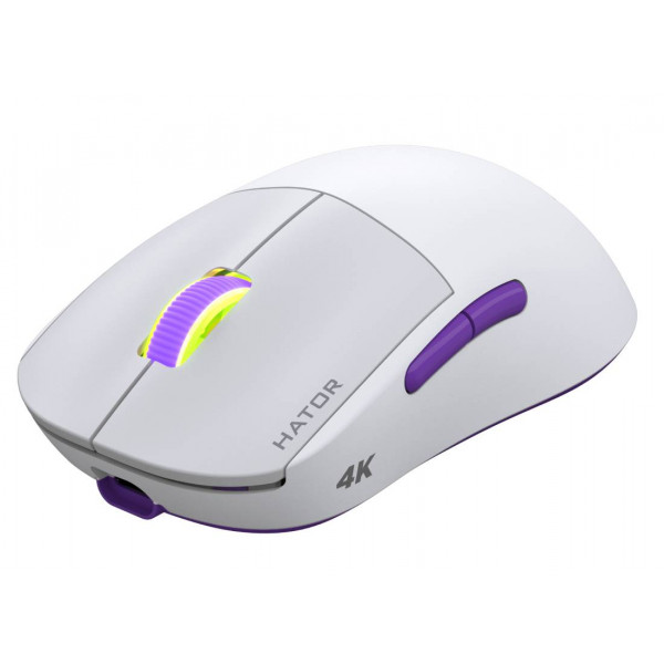 Фото - Мышь беспроводная игровая Hator Quasar 2 Ultra 4K Wireless/Bluetooth/USB White-Lilac (HTM571WL)
