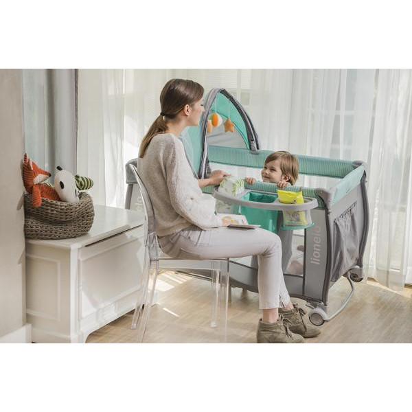 Фото - Манеж-кровать Lionelo Sven Plus Turquoise Grey