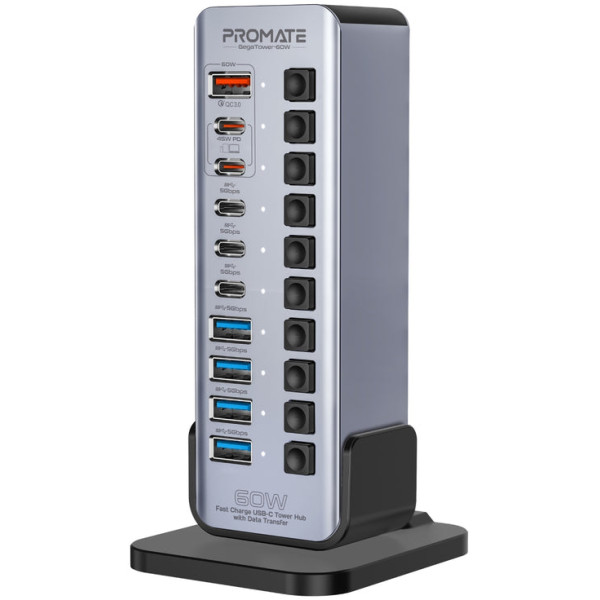 Фото - Хаб USB Promate gegatower-60w Фото - Хаб USB Promate gegatower-60w