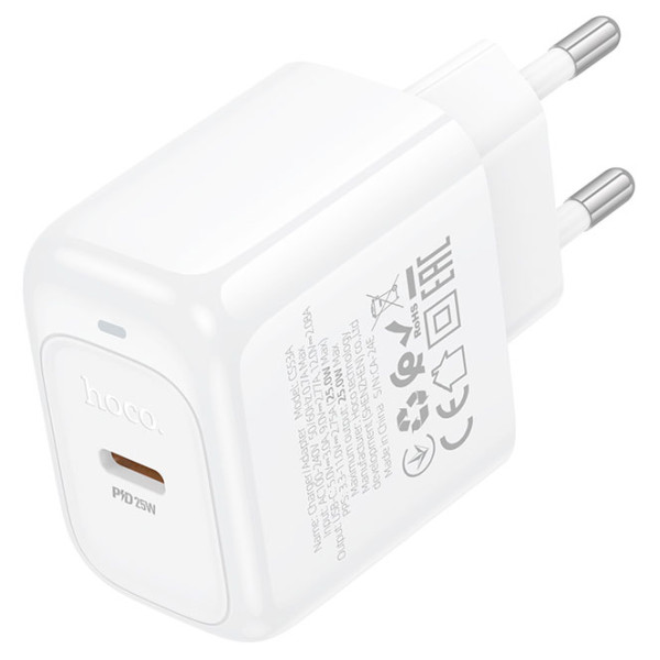 Фото - Сетевое зарядное устройство HOCO CS53A Surplus single port PD25W charger White (6942007631488)