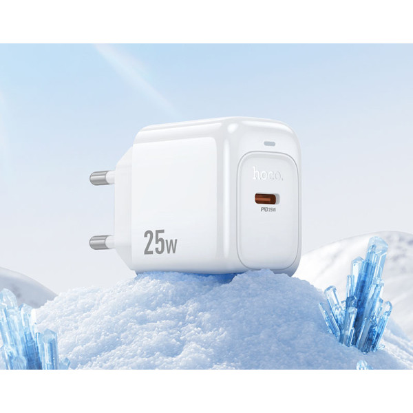 Фото - Сетевое зарядное устройство HOCO CS53A Surplus single port PD25W charger White (6942007631488)