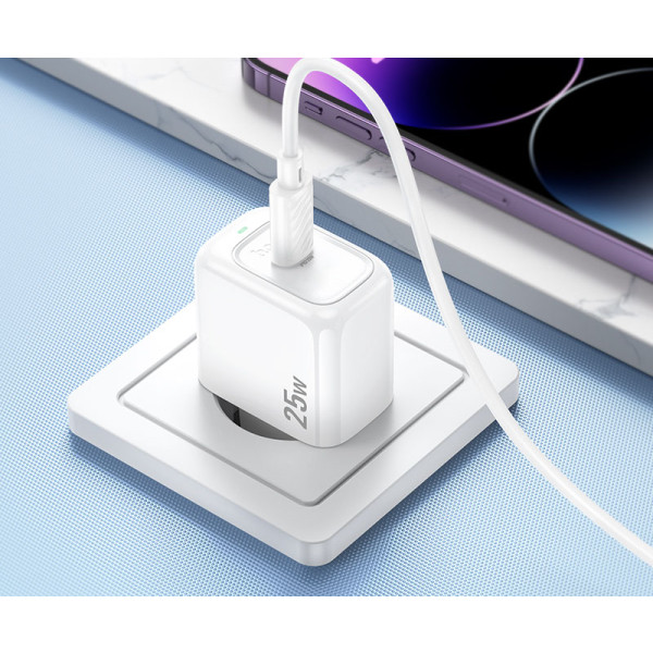 Фото - Сетевое зарядное устройство HOCO CS53A Surplus single port PD25W charger White (6942007631488)