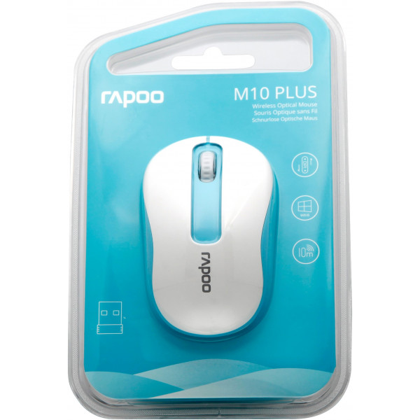 Фото - Мышь компьютерная rapoo M10 wireless, голубая