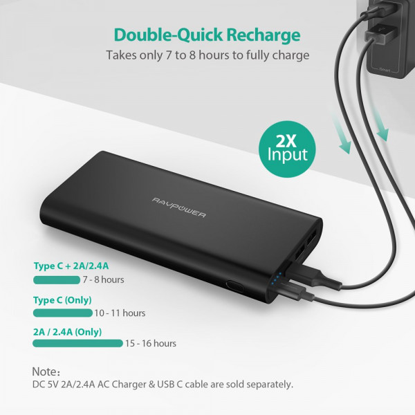 Фото - Батарея мобильная RavPower 26800mAh 2017Q4 Upgraded Dual Input Portable Charger (RP-PB067)