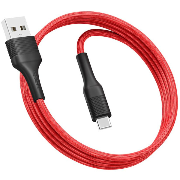 Фото - Кабель синхронизации данных Ridea StablePro Type-C 3A Red-Black (RC-ST74)