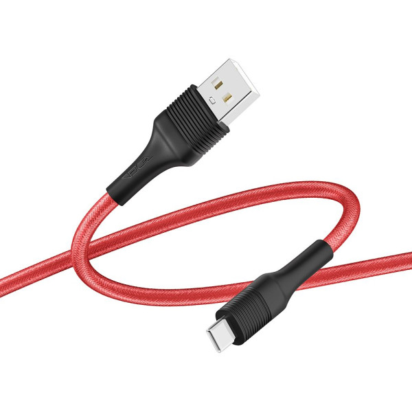 Фото - Кабель синхронизации данных Ridea StablePro Type-C 3A Red-Black (RC-ST74)