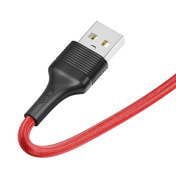 Фото - Кабель синхронизации данных Ridea StablePro Type-C 3A Red-Black (RC-ST74)