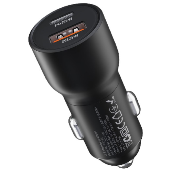 Фото - Автомобильное зарядное устройство Ridea QPow 1USB/1USB-C PD/QC 30W Black (RCC-30110)
