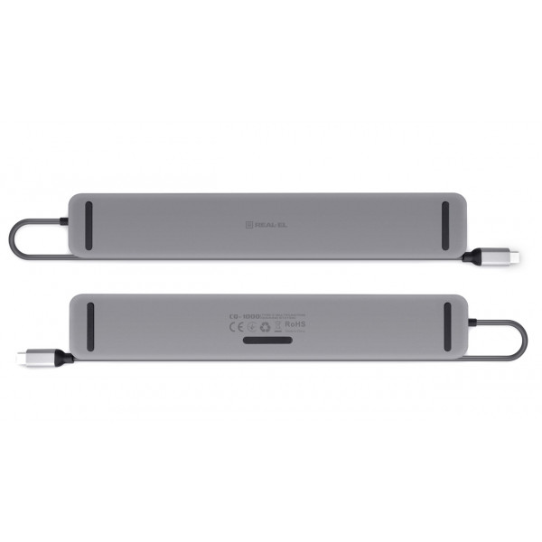 Фото - Хаб USB REAL-EL CQ-1000 Space Grey (EL123110005)