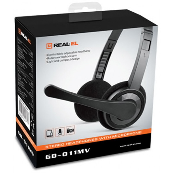 Фото - Гарнитура проводная REAL-EL GD-011MV Black