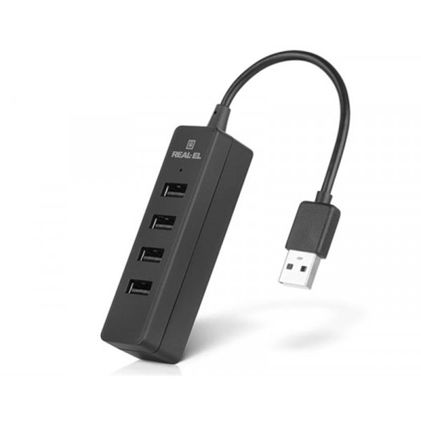 Фото - Хаб USB REAL-EL HQ-154 Black (EL123110007)