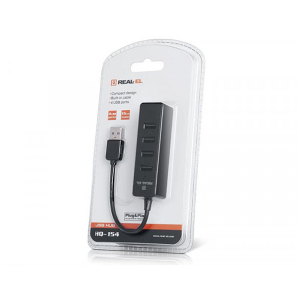Фото - Хаб USB REAL-EL HQ-154 Black (EL123110007)
