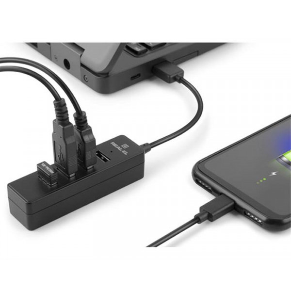 Фото - Хаб USB REAL-EL HQ-154 Black (EL123110007)