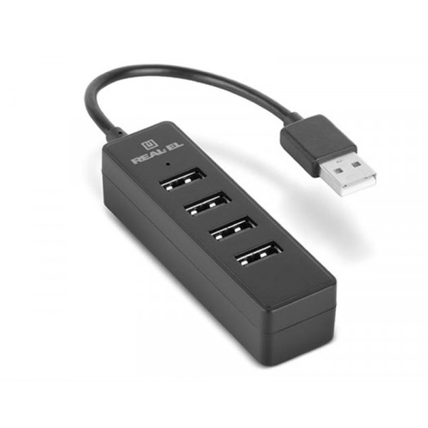 Фото - Хаб USB REAL-EL HQ-154 Black (EL123110007)