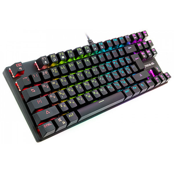 Фото - Клавиатура проводная игровая REAL-EL M28 RGB TKL USB Black