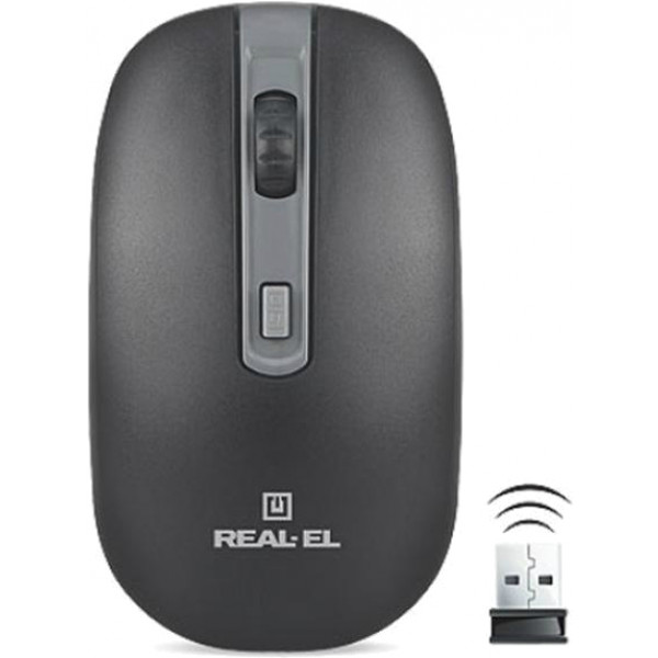 Фото - Мышь беспроводная REAL-EL RM-303 Black-Grey USB