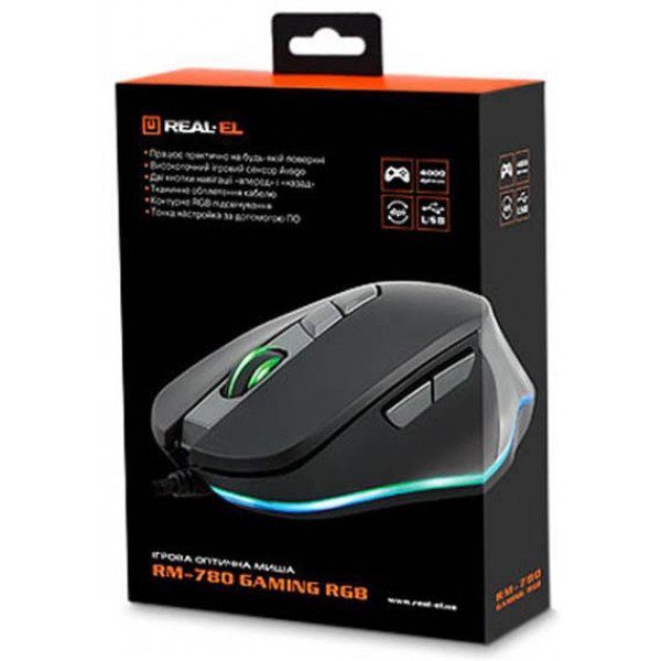 Фото - Мышь проводная игровая REAL-EL RM-780 Gaming Black USB