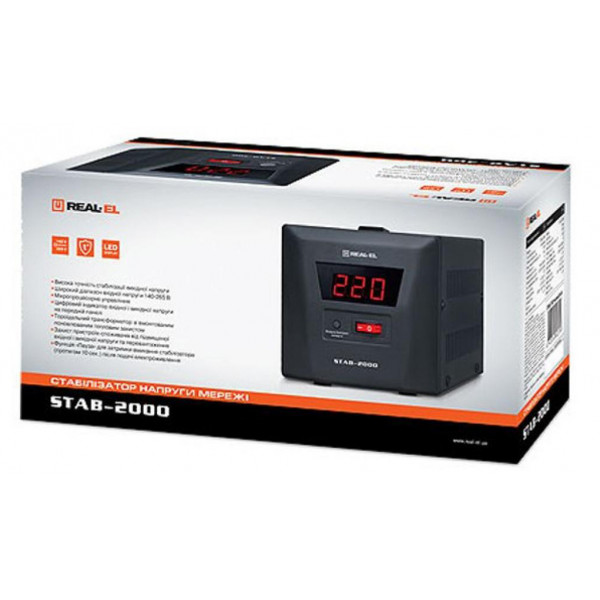 Фото - Стабилизатор напряжения REAL-EL STAB-2000 Black