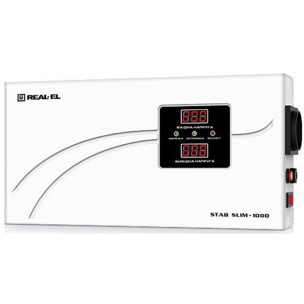 Фото - Стабилизатор напряжения REAL-EL STAB SLIM-1000 White