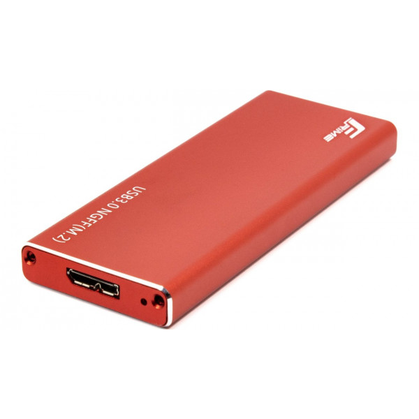 Фото - Уценка - Внешний карман Frime M.2 NGFF SATA Metal USB 3.0(TYPE-A) Red (FHE203.M2U30)