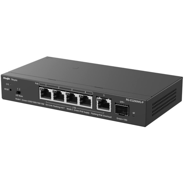 Фото - Коммутатор локальной сети (Switch) Ruijie Reyee (RG-ES206MG-P)