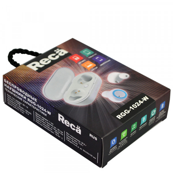 Фото - Наушники вкладыши беспроводные TWS Reca RGG-1024-W White