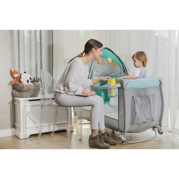 Фото - Манеж-кровать Lionelo Sven Plus Turquoise Grey