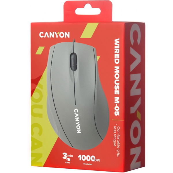 Фото - Мышь проводная Canyon CNE-CMS05DG Grey
