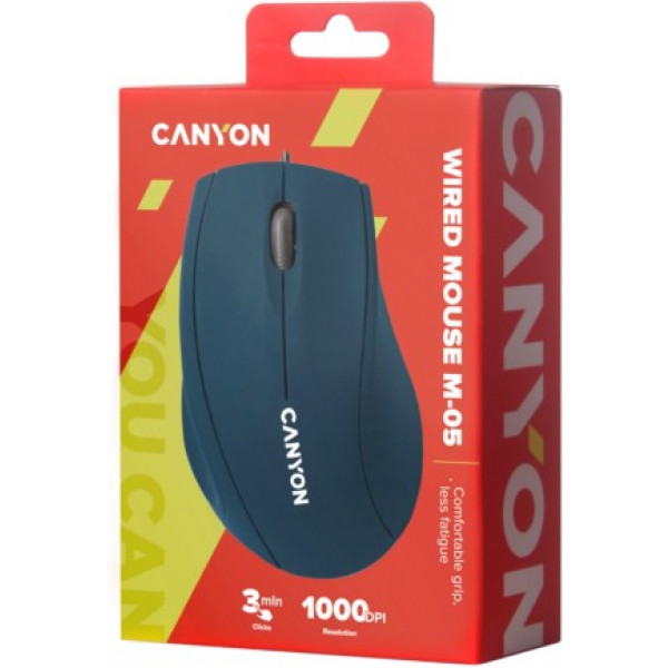 Фото - Мышь проводная Canyon CNE-CMS05BL Blue