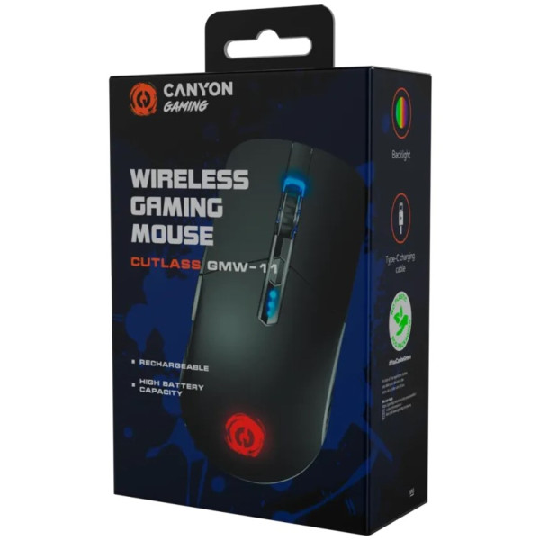 Фото - Мышь беспроводная игровая Canyon Cutlass RGB Wireless Gaming Black (CND-SGMW11B)