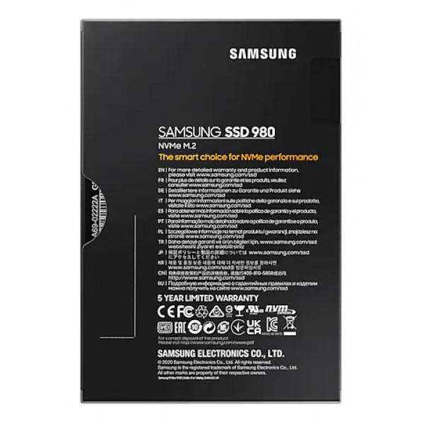 Фото - SSD-накопитель внутренний Samsung M.2 980 250GB NVMe PCIe Gen 3.0 x4 2280 (MZ-V8V250BW)