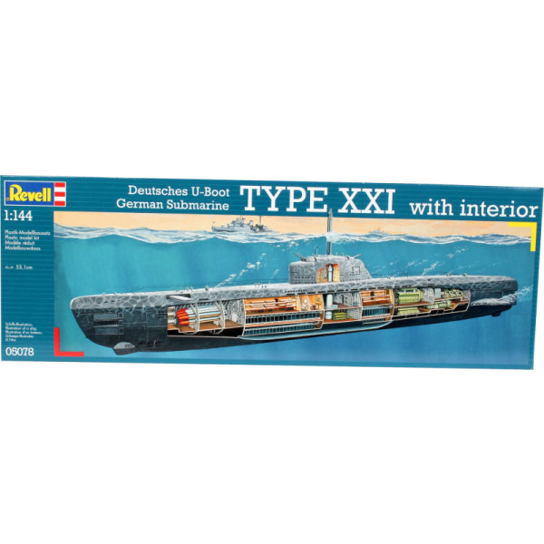 Фото - Набор для моделирования техники Revell Подлодка Type XXI с интерьером уровень 1/72 (RVL-05078)