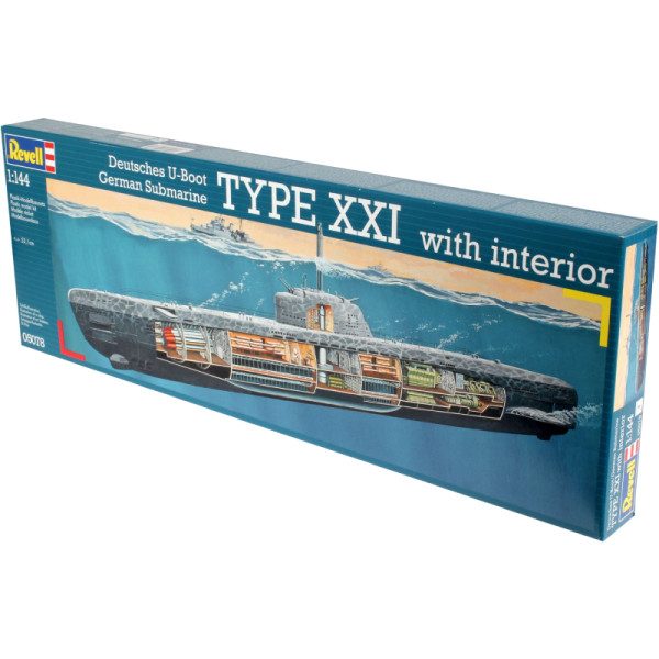 Фото - Набор для моделирования техники Revell Подлодка Type XXI с интерьером уровень 1/72 (RVL-05078)