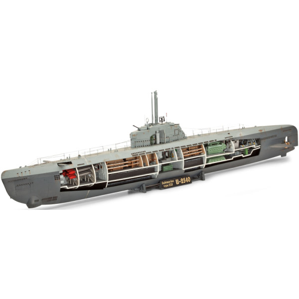 Фото - Набор для моделирования техники Revell Подлодка Type XXI с интерьером уровень 1/72 (RVL-05078)