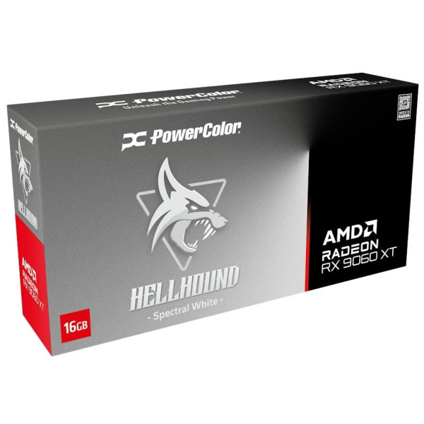 Фото - Видеокарта PowerColor AMD Radeon RX 9060 XT 16GB GDDR6 Hellhound Spectral White (RX9060XT 16G-L/OC/WHITE)