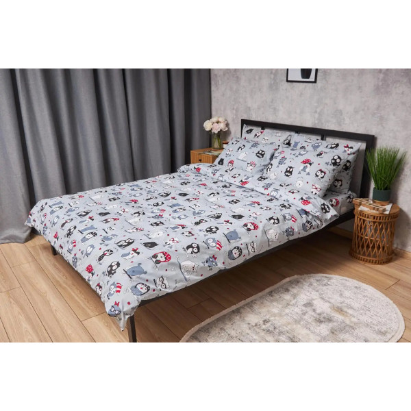 Фото - Пододеяльник двуспальный евро Moon&Star Бязь Gold Люкс Owls Gray King Size 220x240 см (MS-870000379)