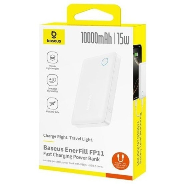 Фото - Батарея мобильная Baseus 10000mAh 15W White (P1008210C213-00)