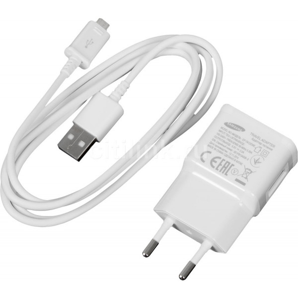 Фото - Сетевое зарядное устройство Samsung EP-TA12EWEUGRU + сable microUSB White