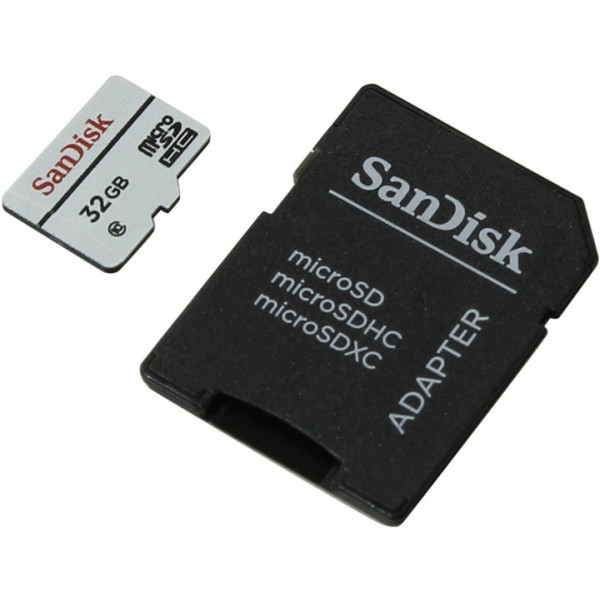 Фото - Карта памяти SanDisk microSDHC High Endurance 32GB Class10 + SD-adapter (SDSDQQ-032G-G46A)