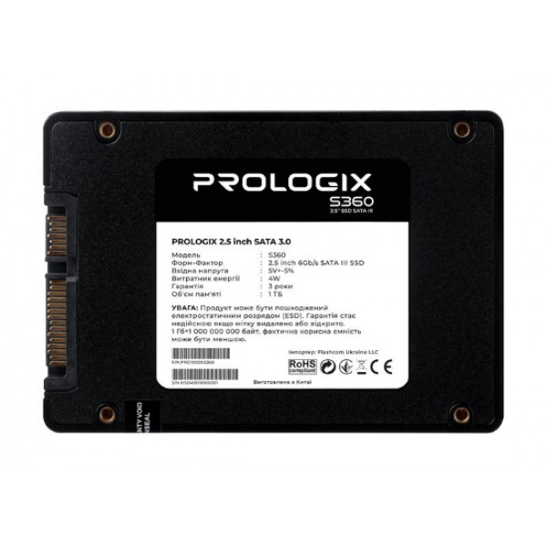 Фото - SSD-накопитель внутренний ProLogix 1TB S360 2.5" SATAIII TLC (PRO1000GS360)