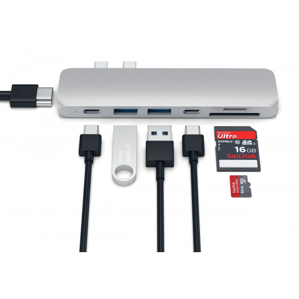 Фото - Хаб USB Satechi Aluminum Type-C Pro Hub Adapter Silver (ST-CMBPS)