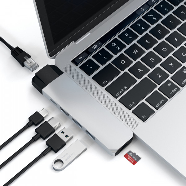 Фото - Хаб USB Satechi Aluminum Type-C Pro Hub Adapter with Ethernet Silver (ST-TCPHES)