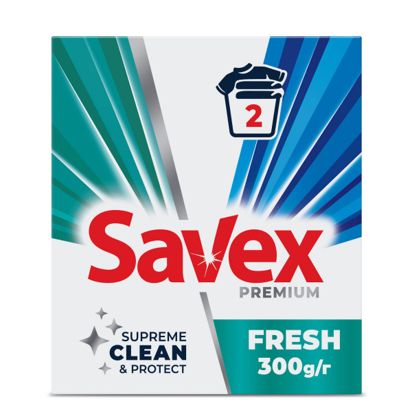 Фото - Стиральный порошок SAVEX 300 гр автомат 2in1 Fresh зеленый Premium (3800024049200)