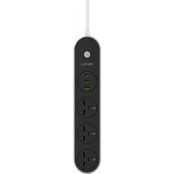 Фото - Сетевой фильтр Ldnio 3 р 3 USB 2 m Black/White (SC3301)