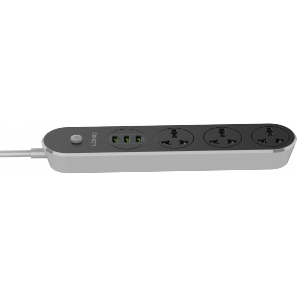 Фото - Сетевой фильтр Ldnio 3 р 3 USB 2 m Black/White (SC3301)