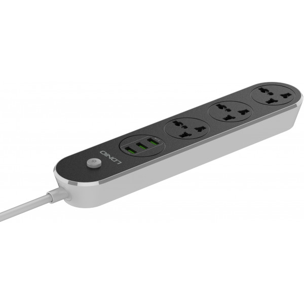 Фото - Сетевой фильтр Ldnio 3 р 3 USB 2 m Black/White (SC3301)