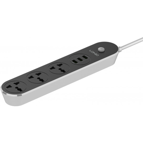 Фото - Сетевой фильтр Ldnio 3 р 3 USB 2 m Black/White (SC3301)