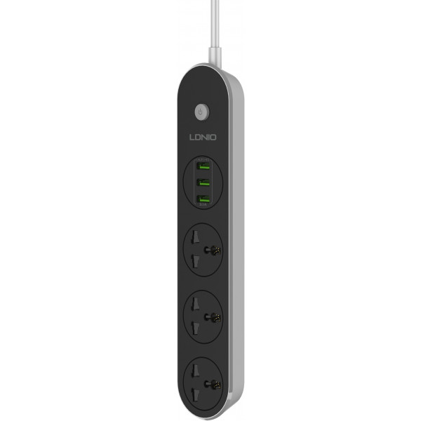 Фото - Сетевой фильтр Ldnio 3 р 3 USB 2 m Black/White (SC3301)