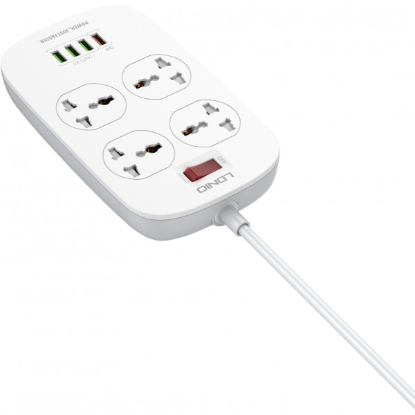 Фото - Сетевой фильтр Ldnio 4 р 4 USB + 1 QC 3.0 3.4 A 2 m White (SC4407Q)